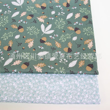 绿色森林 斜纹纯棉卡通布料 全棉床品面料 布料批发