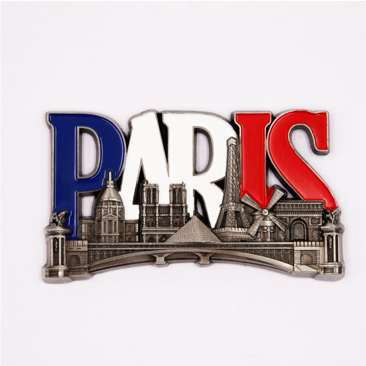 Paris Tourist Souvenirs Refridgerator Magnets Eiffel Tower Metal Refrigerator Stickers Refridgerator Magnets Cross-Border Keychain Series Gifts