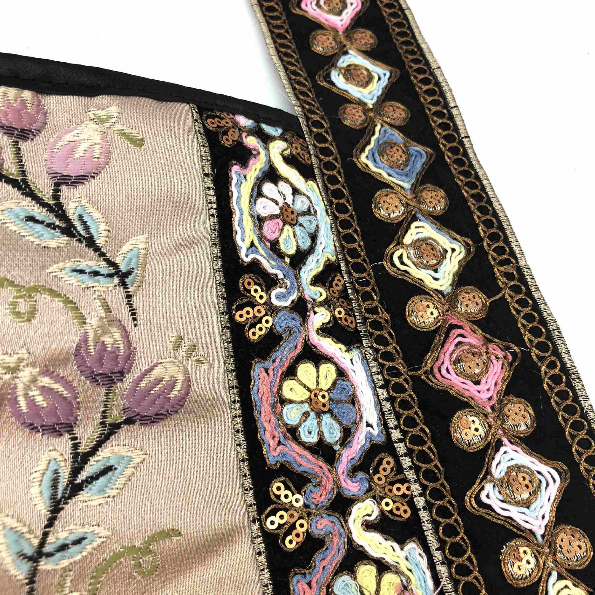 新款 特种绣拼接刺绣领花 汉服衣领服装贴花辅料 民族风绣花 批发