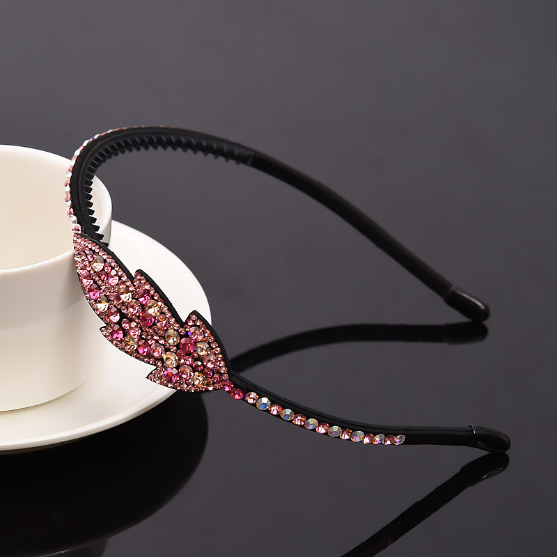 外贸时尚新款树叶镶钻女士头箍 洗脸发箍新娘卡通发饰 一件代发