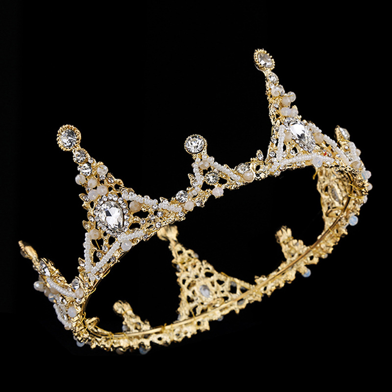 2019新款新娘头饰王冠宫廷欧美结婚纱复古大气皇冠女王生日发饰品