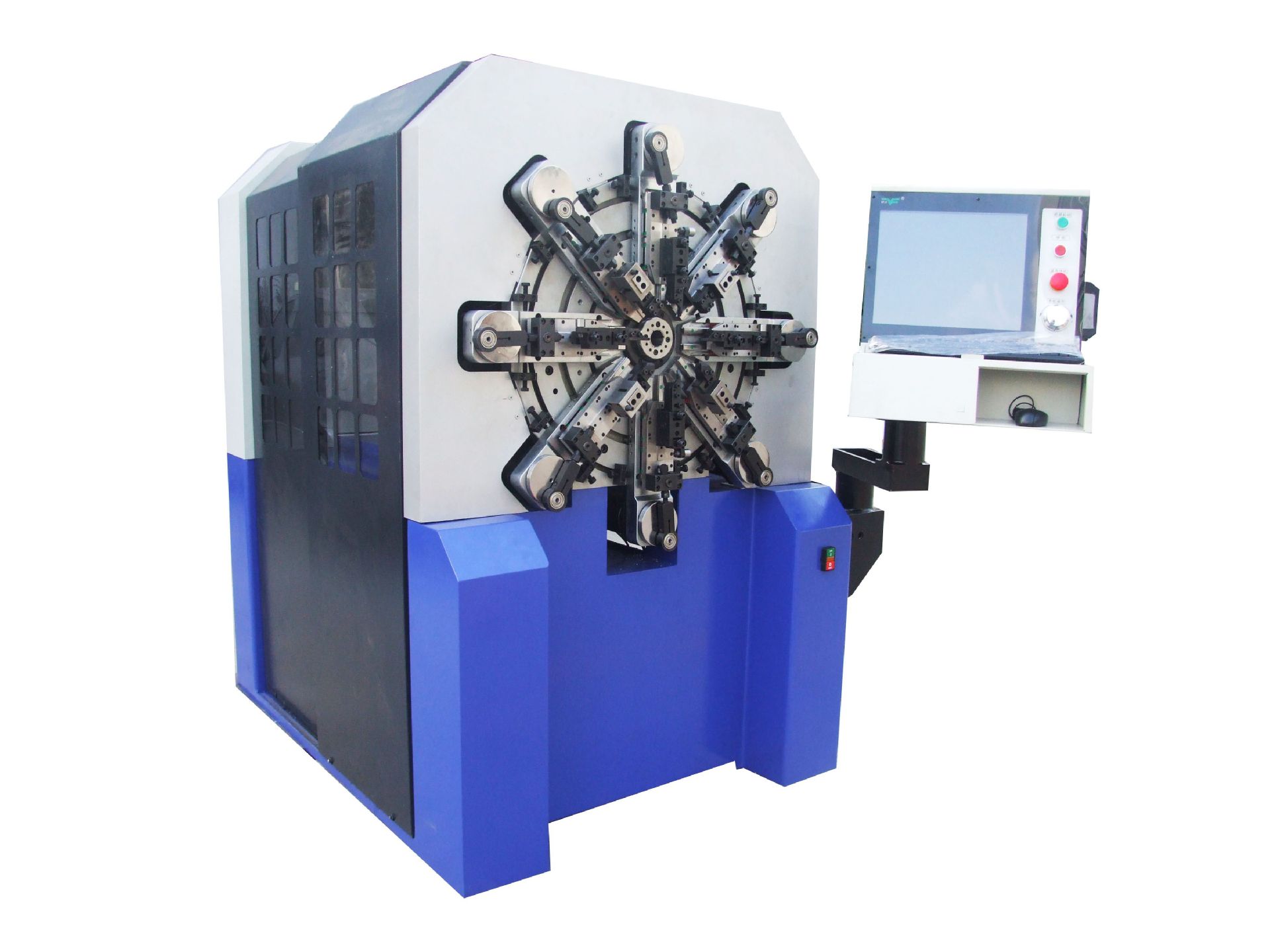 型号 yf-1228 别名 转线无凸轮弹簧机 用途 生产各种异型弹簧,回形针