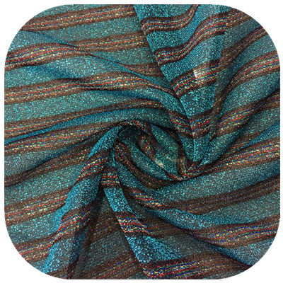 绍兴柯桥布料黑金条纹厚线布复合做金丝t恤夏季连衣裙装饰面料