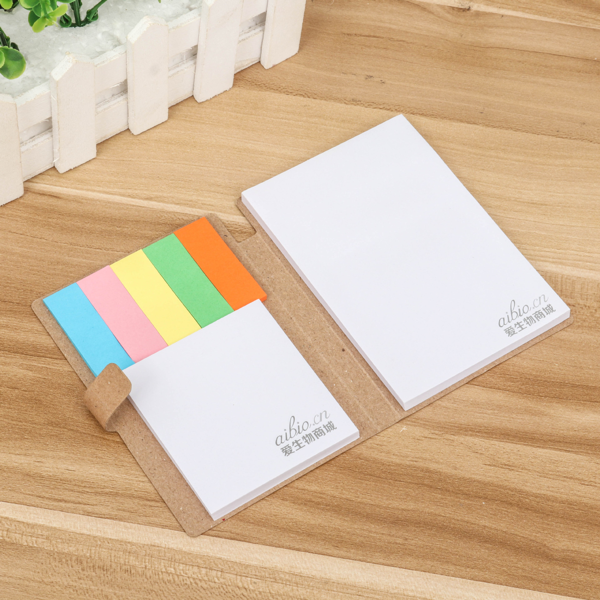 厂家定制 颜色彩条组合便签本 牛皮纸包装便签本 书写留言便签纸