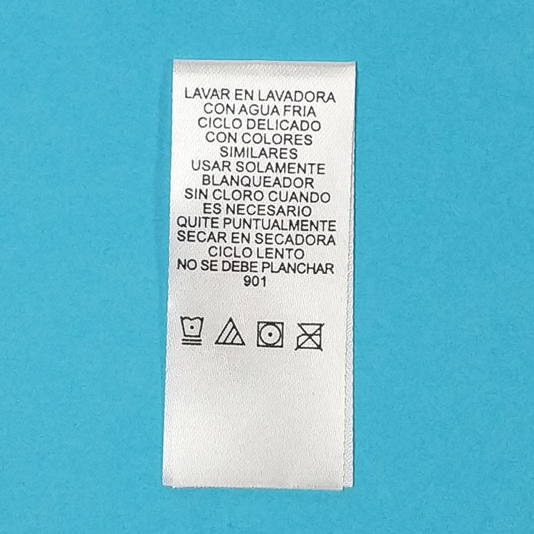 服装内衣英文水洗标 胶缎带洗水标印唛批发 洗水标布标尺码标定做