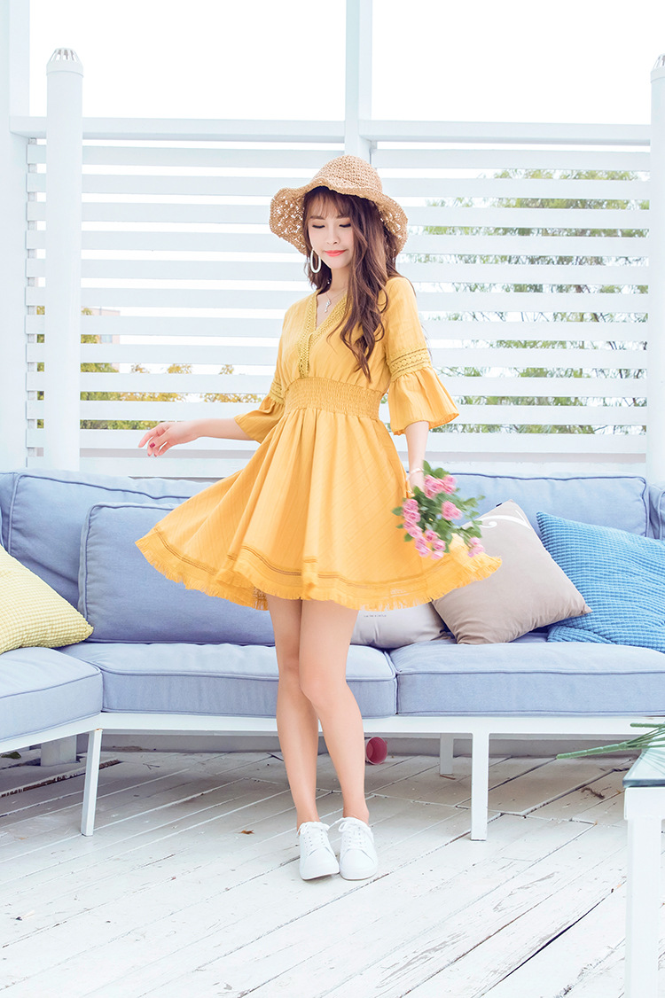 新款夏装韩版清凉纯色雪纺女连衣裙-销巴生活商城-网上商城,轻松购物