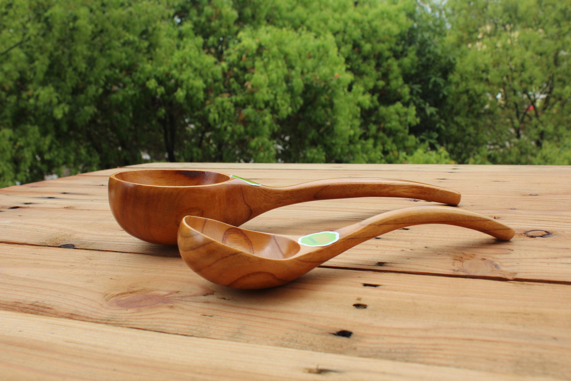 日式实木家用水瓢大水勺小弯勺 韩式木质长柄盛粥勺稀饭勺大汤勺