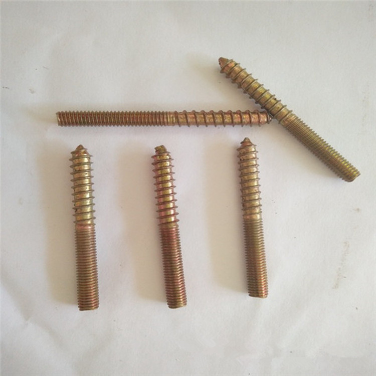 厂家直销 镀彩锌双牙丝 家具楼梯专用双牙螺丝 单双尖双牙螺丝