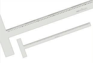 得力8412丁字尺 93cm厘米有机塑料比例尺 工地用尺 画图尺 t型尺