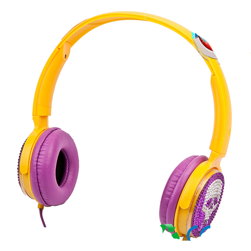 2021时尚镶钻头戴式重低音彩色有线音乐耳机h02701