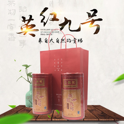 红茶茶叶广东特产英德红茶英红九号铁罐礼盒包装厂家直销