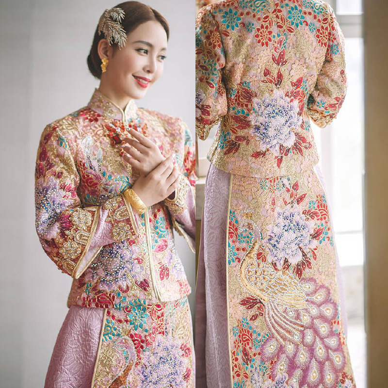 余潇潇款秀禾服新娘2018新款结婚中式礼服婚纱敬酒服旗袍古代嫁衣