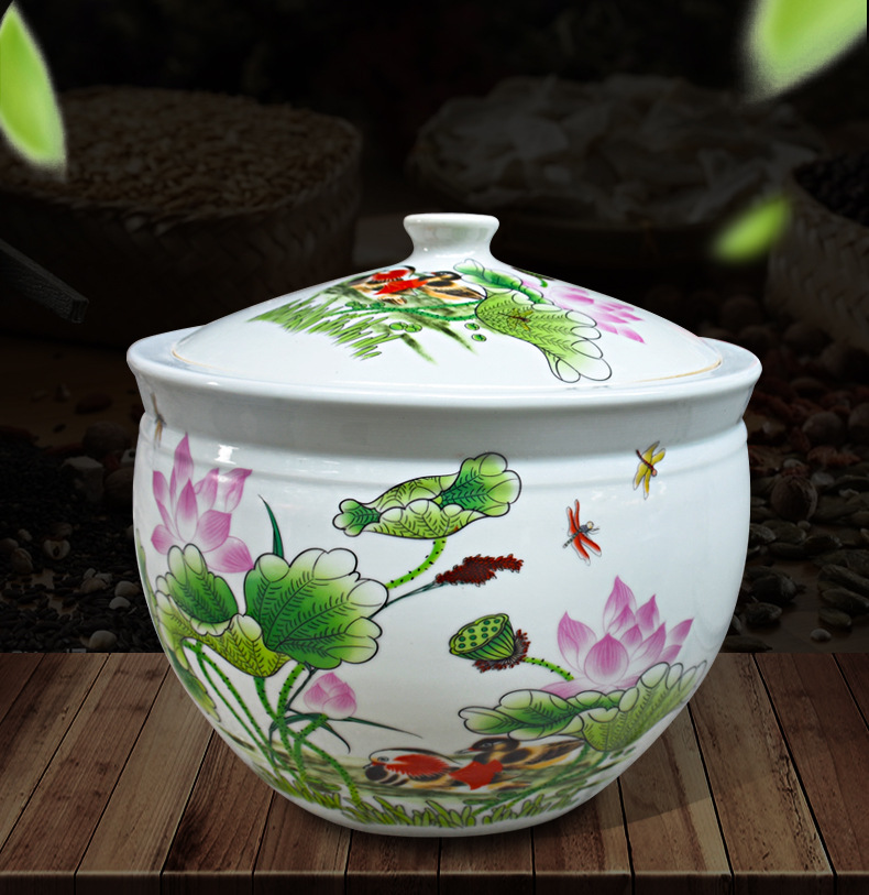 陶瓷米缸面缸大口储物罐 景德镇陶瓷食品罐收纳罐