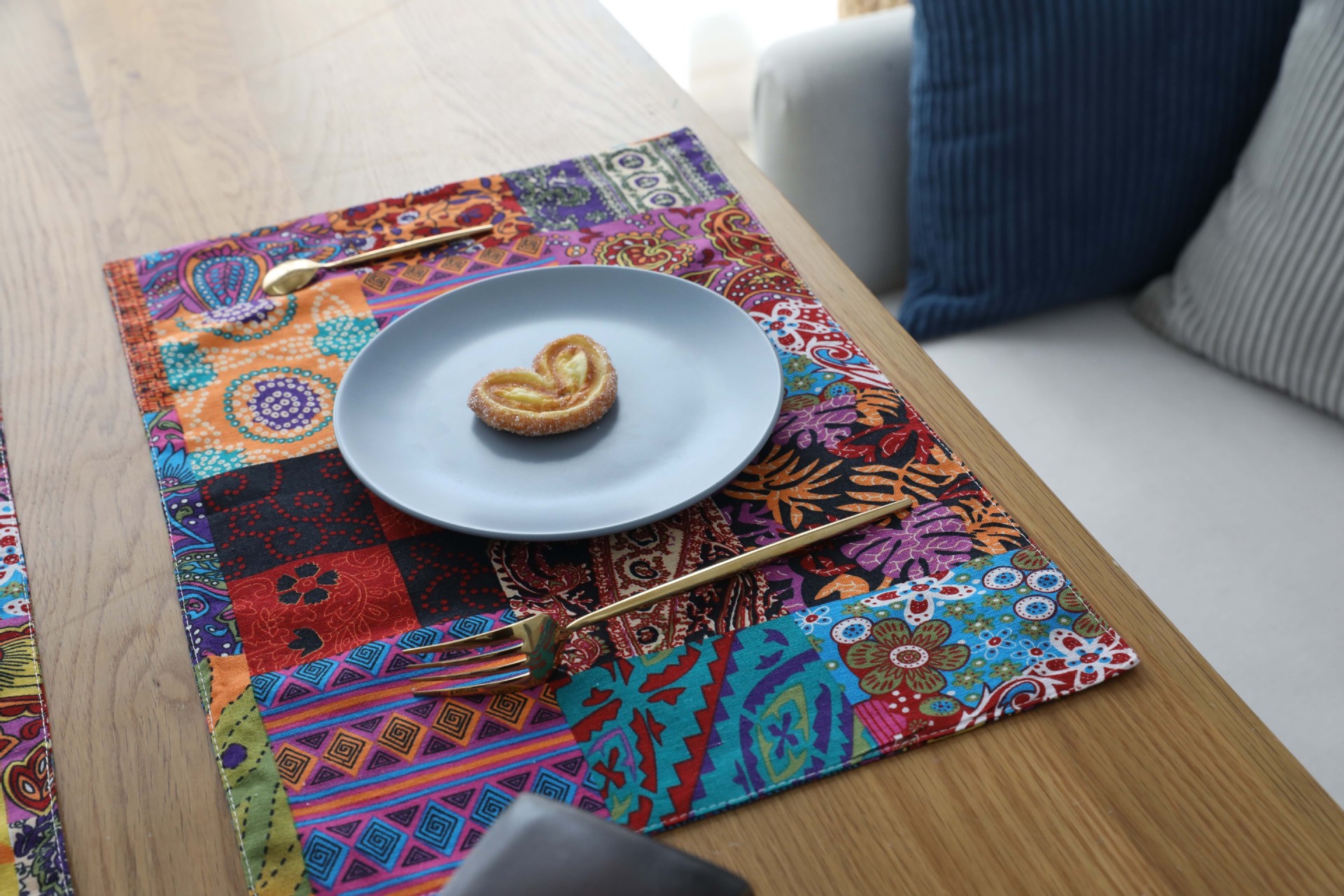 美式波西米亚布艺西餐垫餐桌垫隔热垫加厚棉麻防烫餐布餐垫碗垫