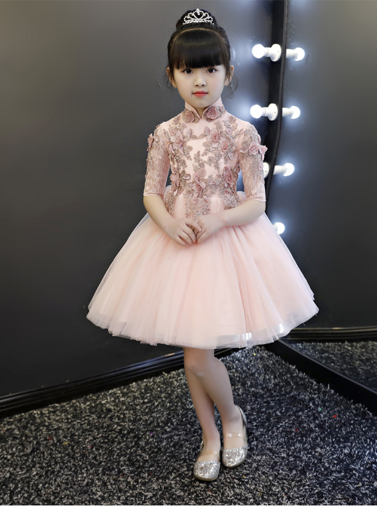 纱拖尾花童钢琴演出服女童走秀价格质量 哪个牌子比较