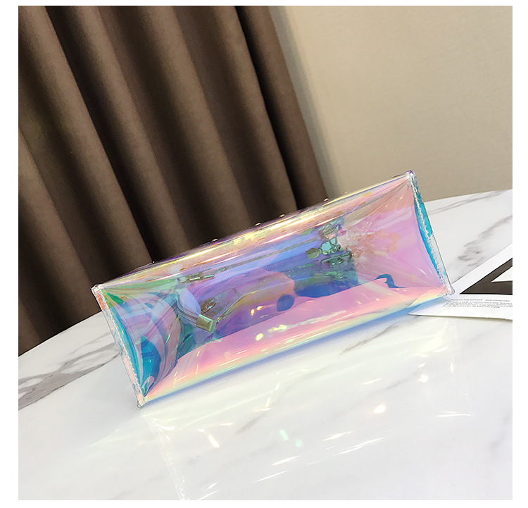 chic包包女2019新款透明果冻镭射包潮单肩斜跨女包手提包一件代发