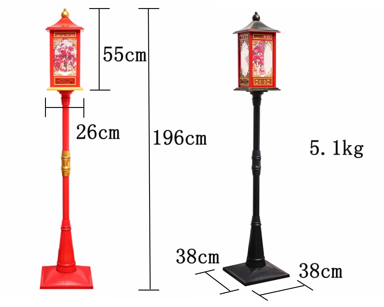 新年飘雪路灯春节亮化装饰品宫廷贺年灯笼元宵节庙会用品音乐宫灯