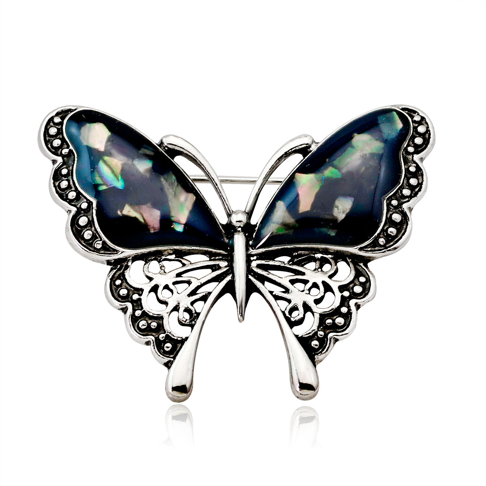Fashion European and American Jewelry Personalized Shell Material Butterfly Brooch Versatile Ladies Insect Series Corsage