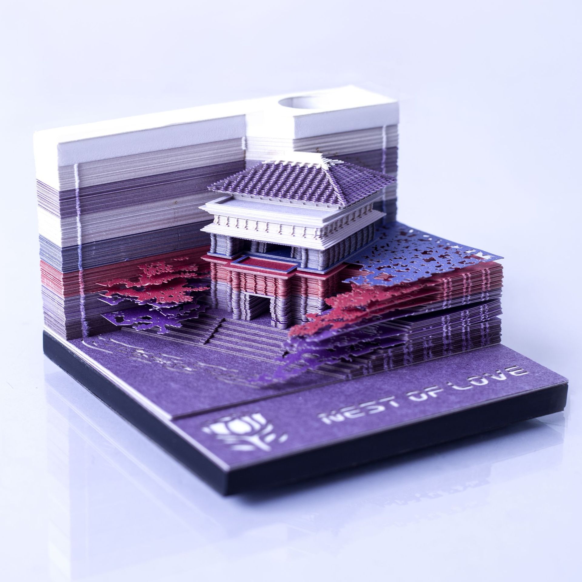 清水寺 纸雕便利贴 爱巢 立体模型便签纸 创意3d纸雕便笺本批发