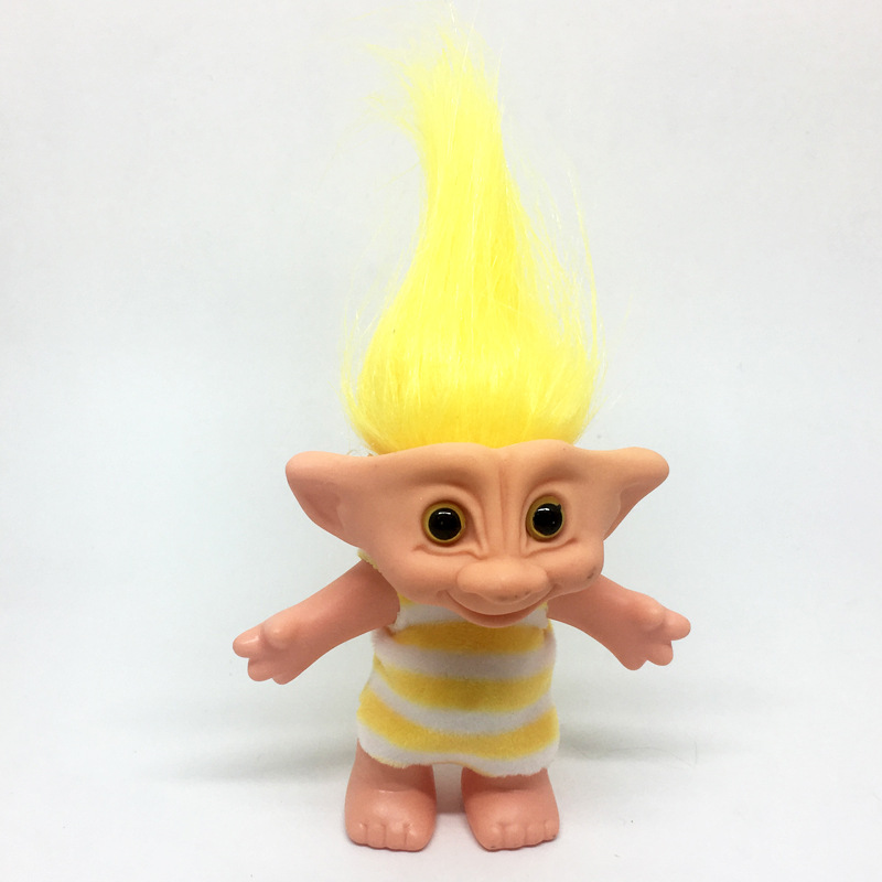 troll doll搪胶印第安毛孩丑娃 80后怀旧穿衣服巨魔娃娃厂家直销