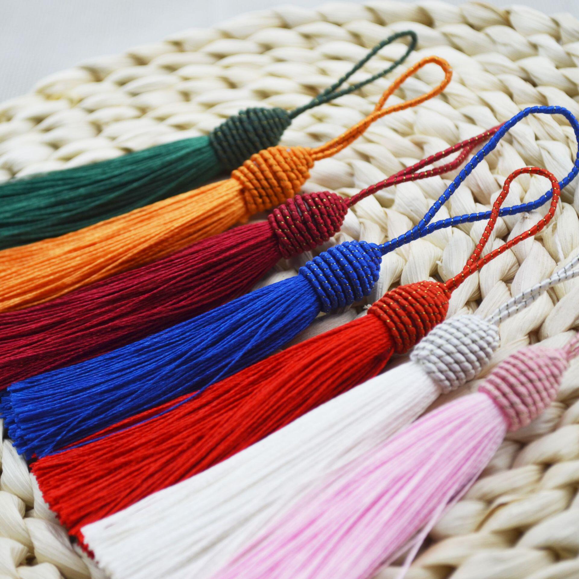 厂家批发垂直螺丝球流苏穗子螺纹吊穗高档礼盒配件包心线流苏挂件