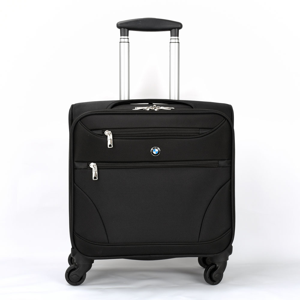 礼品定制16寸万向轮黑色商务登机箱 宝马车险续保礼品拉杆箱