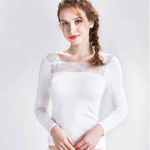 女士纯白色秋衣