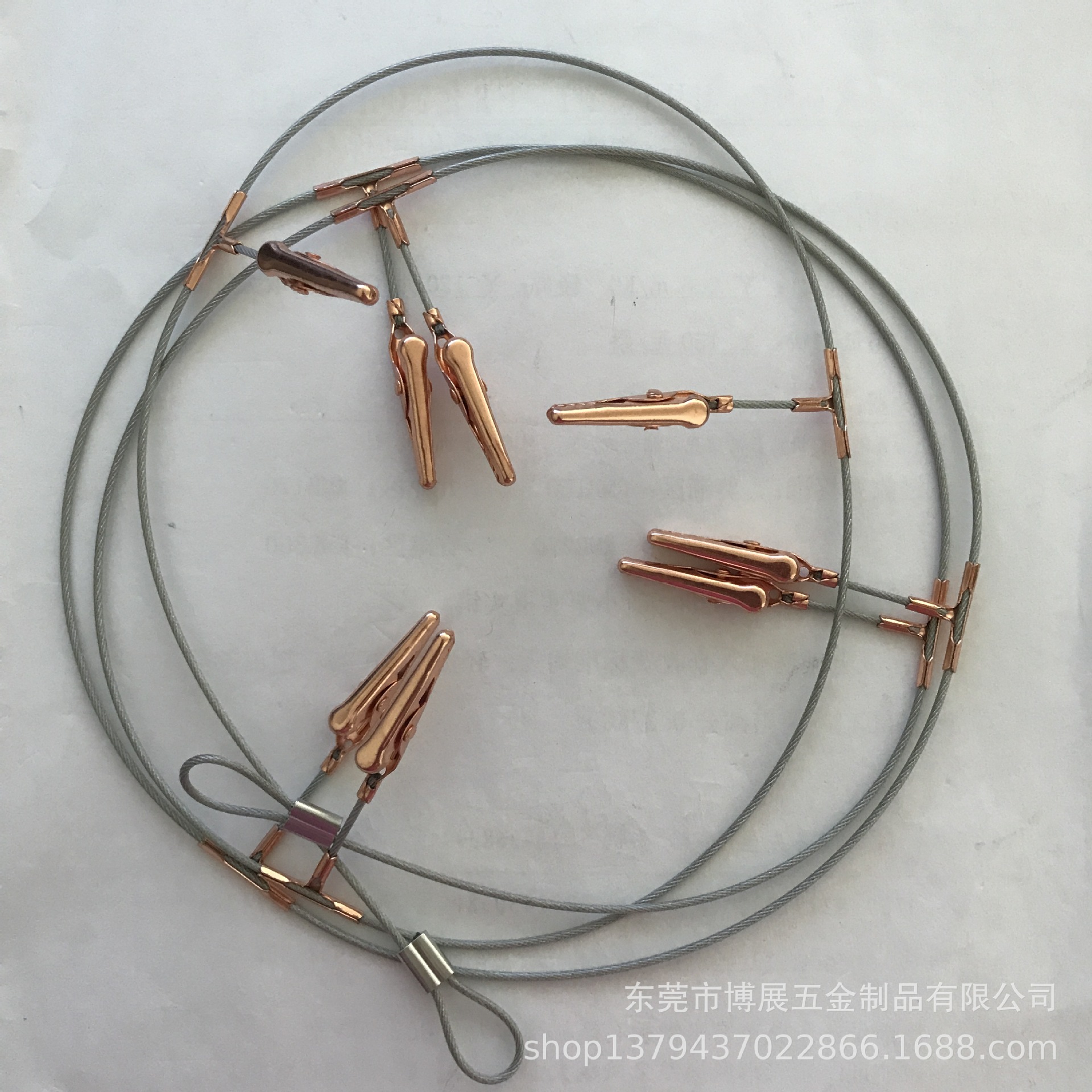 金属照片夹 钢丝绳夹子 标签夹 挂绳夹 金色夹 串串夹卡片夹