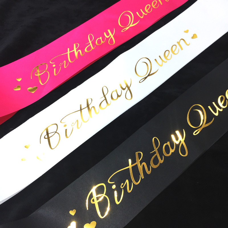 Exclusive for Cross-Border New Gilding Birthday Brithday Queen Single Layer Satin Shoulder Strap Ceremonial Belt