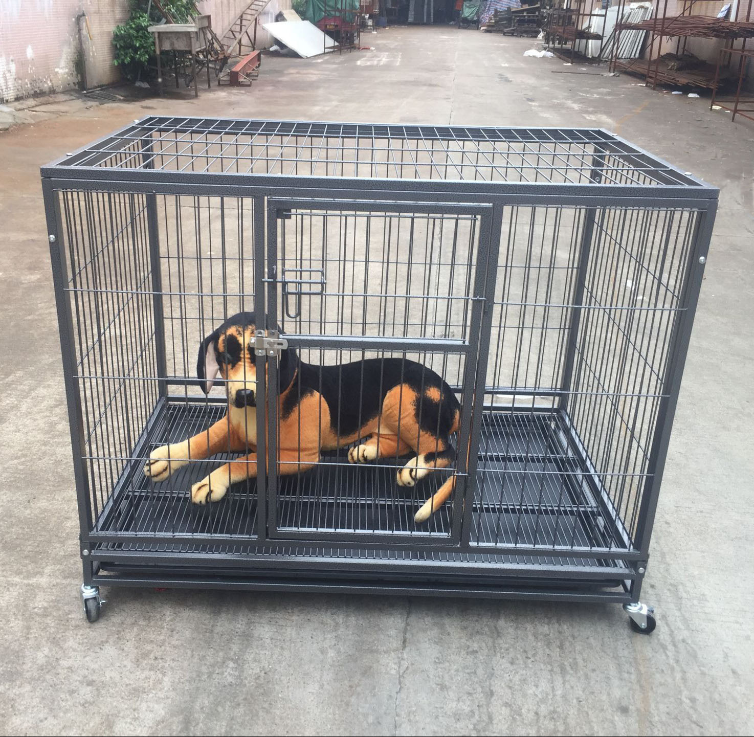 方管狗笼 喷粉方管狗笼 大中型犬方管圆管狗笼 大狗笼宠物笼