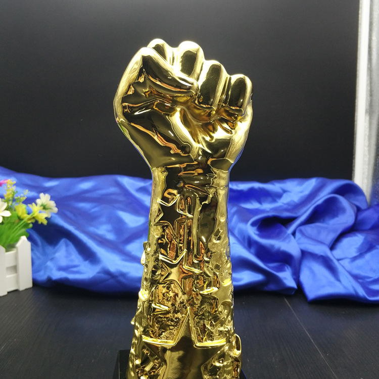 创意拳头金属奖杯 定制活动礼品 新款拳击比赛纪念品力量奖杯厂家