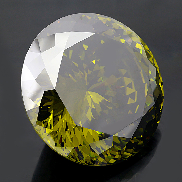 广西梧州大尺寸圆形锆石梧州人造宝石圆钻摆件装饰