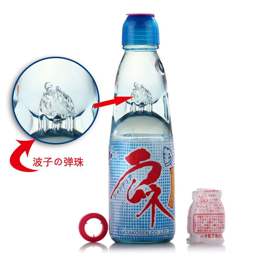 现货日本进口哈塔弹珠波子汽水200ml 哈达原味清爽型碳酸饮料饮品
