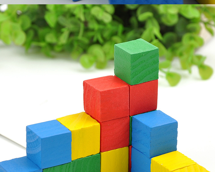 16颗彩色正方体智力拼图diy正方形积木小学生教具益智几何体积木