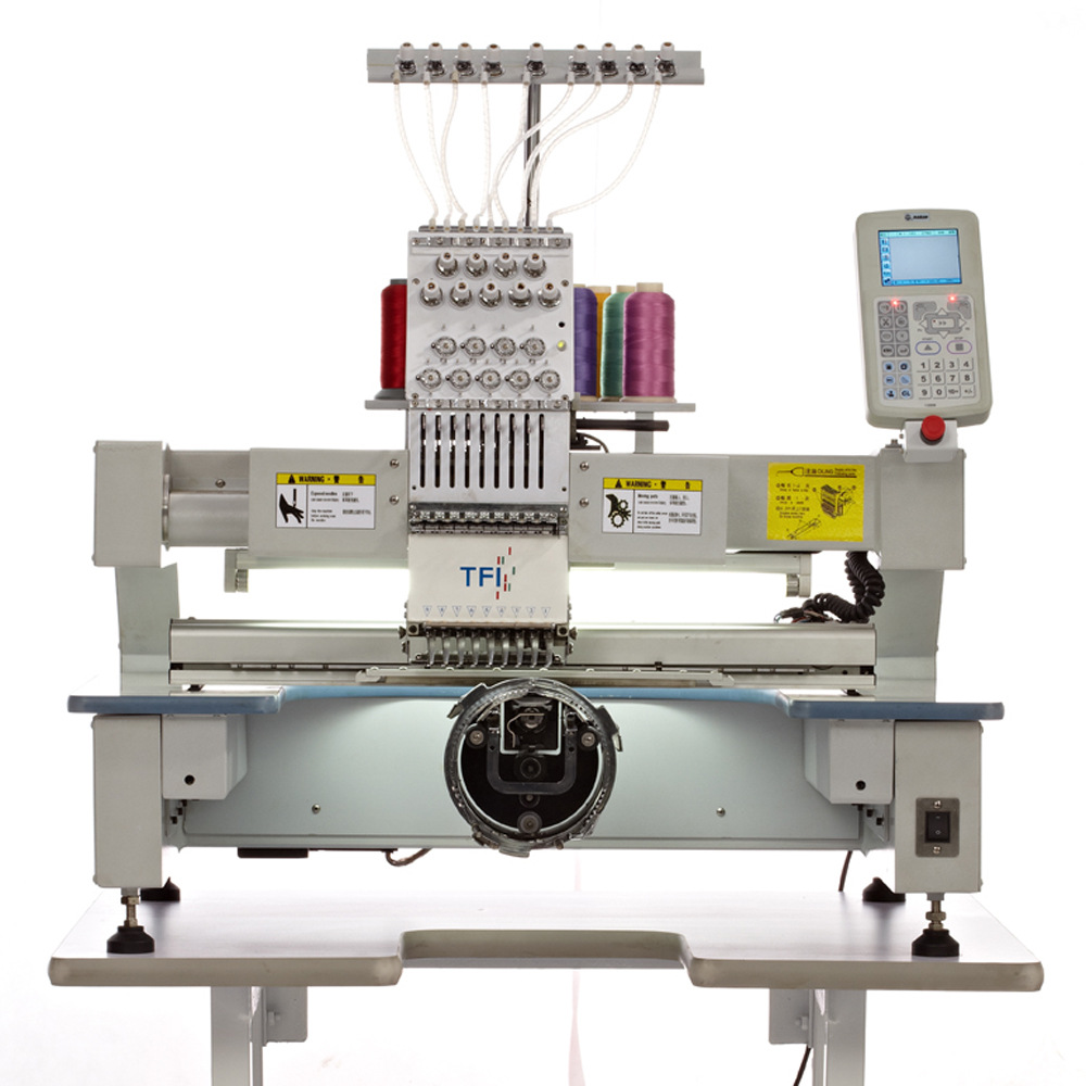 出口大豪便携式单头多头成衣袜子t恤商标帽子袜子电脑绣花机