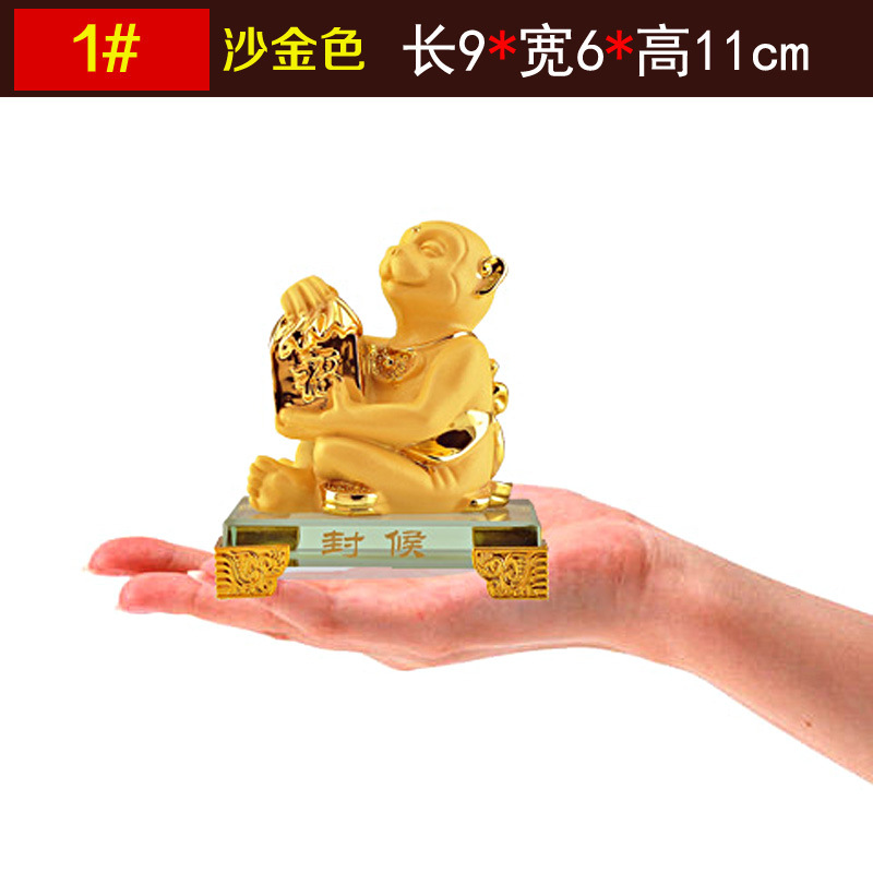 Alluvial Gold Zodiac Resin Crafts Small Ornaments Full Set Rat Cow Tiger Rabbit Dragon Snake Horse and Sheep Monkey Chicken Dog Pig Wholesale