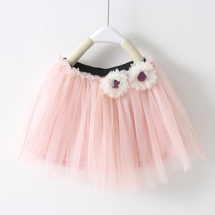 2018春款 女童网纱半身裙 太阳花装饰儿童裙子