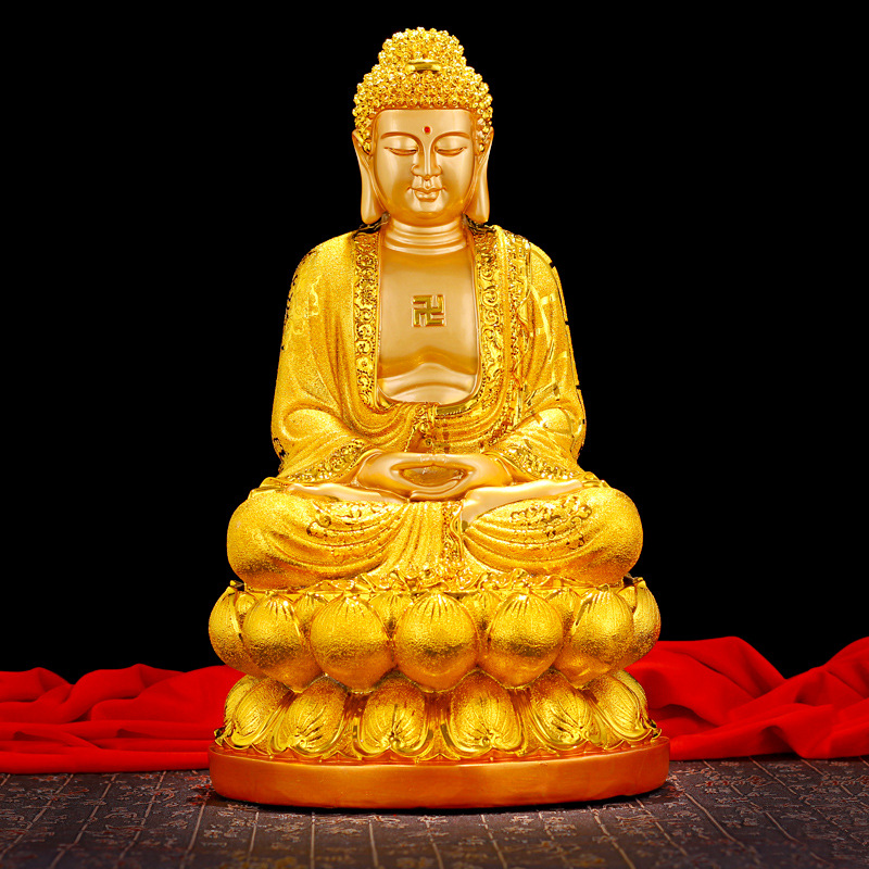 金身释迦牟尼佛摆件招财风水工艺品乔迁礼品西方大佛如来佛像