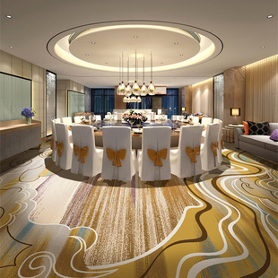 3d高清可定制酒店地毯 防火餐厅包厢地毯 满铺割绒宴会厅地毯