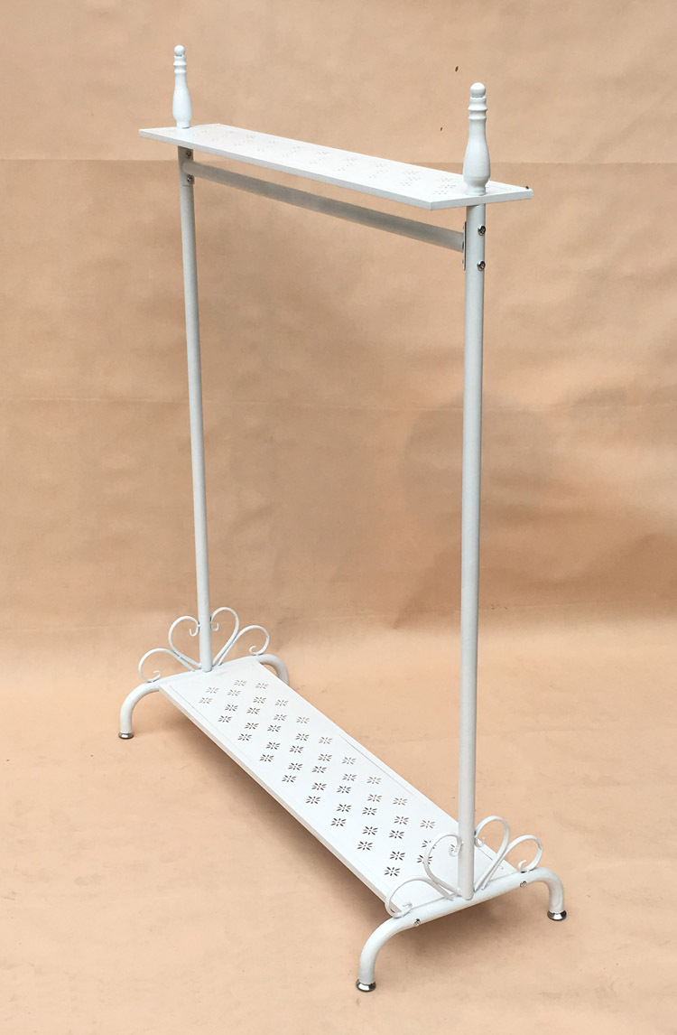 铁艺服装店衣架展示架落地式服装货架挂衣服架子复古落地衣架单杠