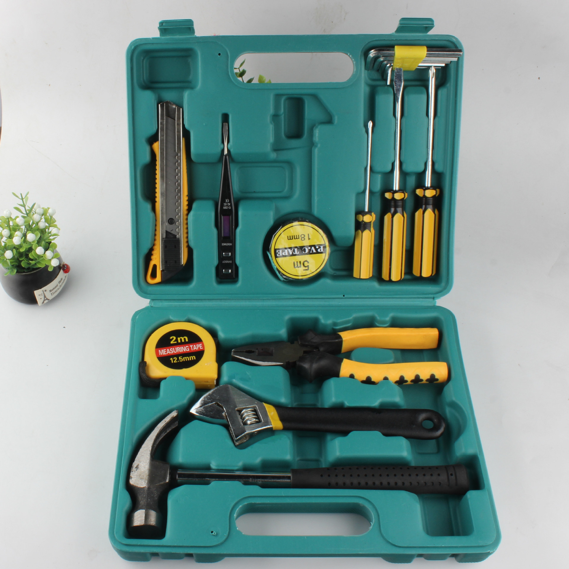 家用工具套装组合工具箱加强版16件套工具盒维修工具礼品工具箱