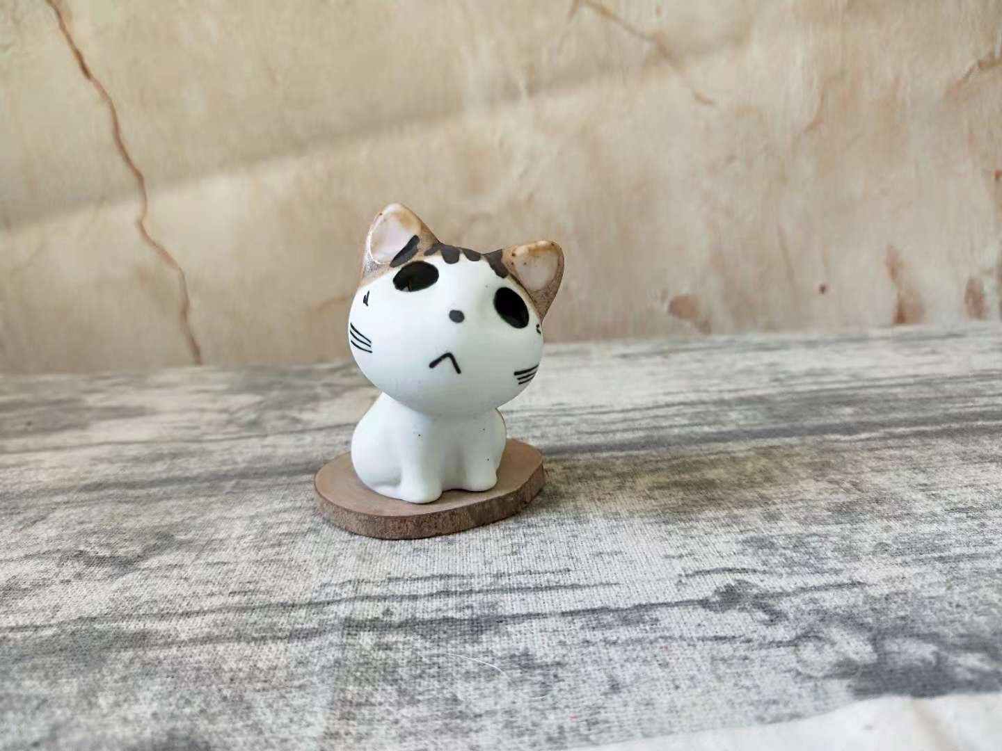 可爱创意陶泥小猫 陶瓷摆件小饰品手绘猫摆件一套8个景德镇