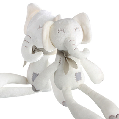 新款安抚公仔白色长腿大象玩偶 0-3岁宝宝陪睡毛绒玩具现货批发