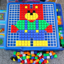 小双合580粒儿童玩具拼插颗粒积木早教益智美术拼板玩具塑料拼图