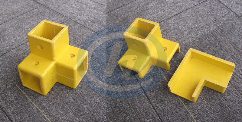 玻璃钢方管接头 frp方管底座 弯头三通 四通 高强防腐蚀法兰