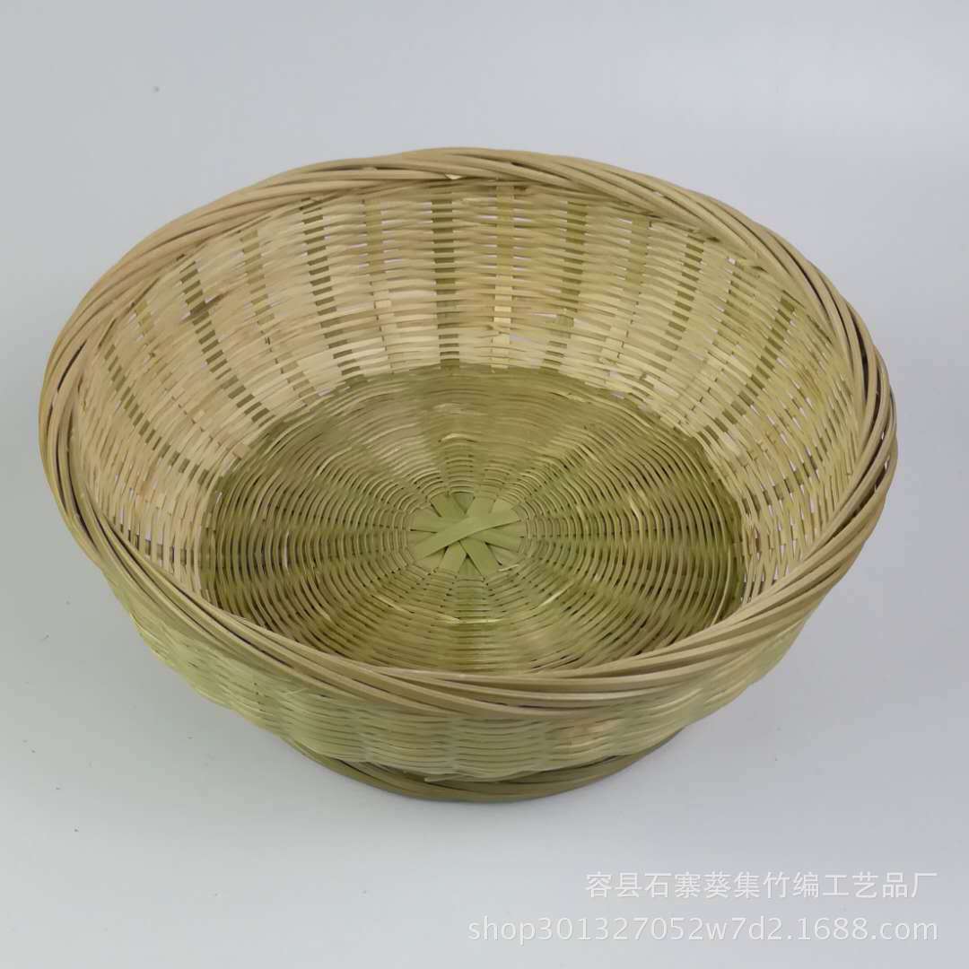 【厂家】批发高脚水果篮 竹篮收纳篮 手工编织 竹制品