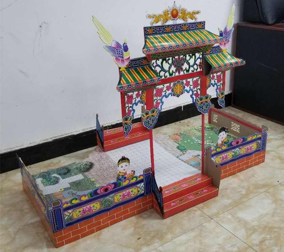 101型带院竹架速装灵房竹片灵屋冥房冥屋折叠别墅殡葬 祭祀用品