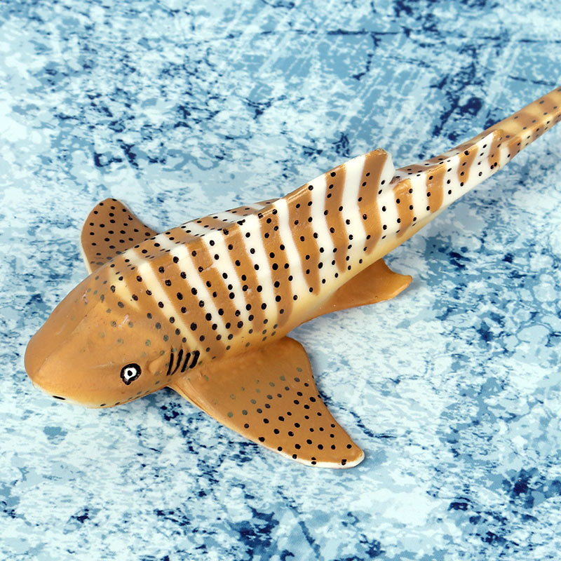 儿童仿真海洋生物模型斑马鲨海底动物世界鲨鱼实心静态塑胶玩具