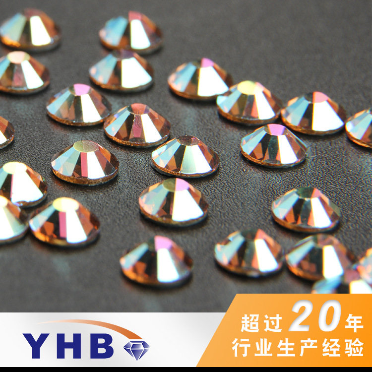 [Factory Wholesale] Accessories Swarovski Rhinestone Emulation Rubber Sole Light Yellow Satin Color Middle East Hot Fix Rhinestone Earrings Jewelry Clothing Colorful Crystals