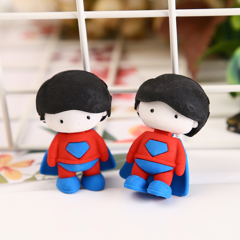 创意diy卡通可爱超人橡皮擦可拆卸学生儿童玩具橡皮学习文具批发